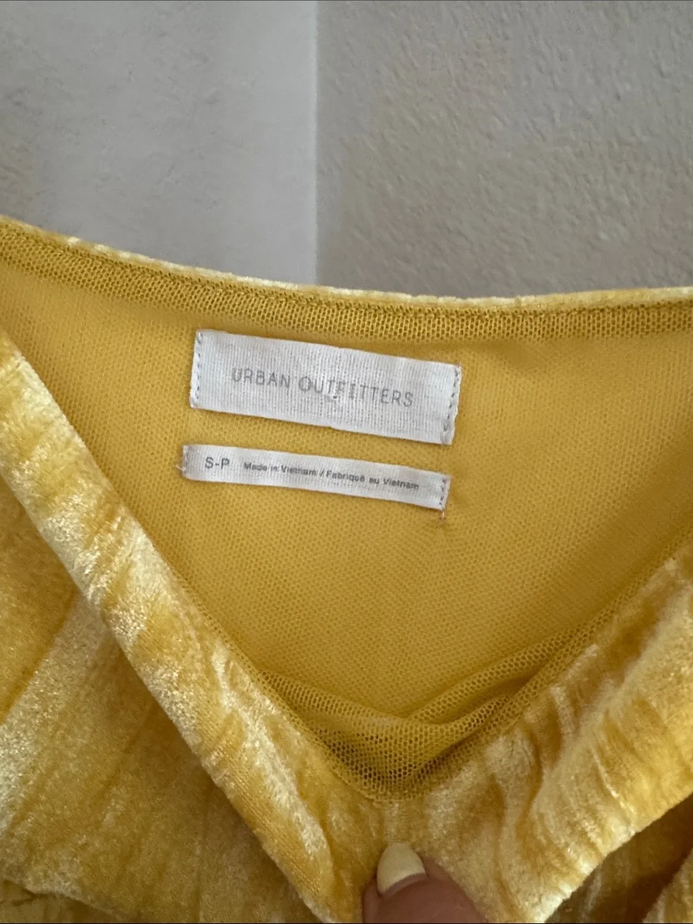 Urban Outfitters Yellow Velvet Scoop Neck Dress - Picture 2 of 5